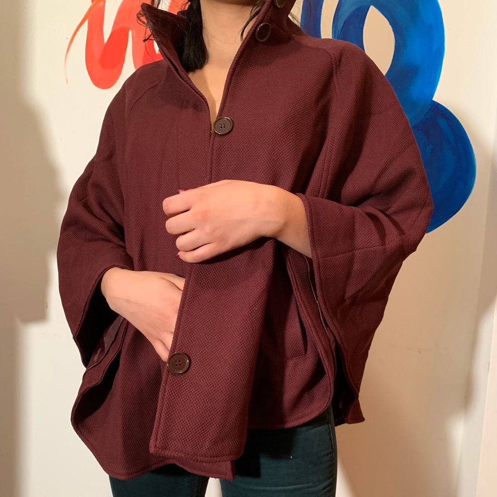 MAROON CAPE COAT